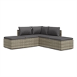 Afuera Living Contemporary 5 Piece Poly Rattan Garden Lounge Set in Gray