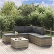 Afuera Living Contemporary 6 Piece Poly Rattan Garden Lounge Set in Gray