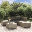 Afuera Living Contemporary 6 Piece Poly Rattan Garden Lounge Set in Gray