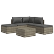 Afuera Living Contemporary 6 Piece Poly Rattan Garden Lounge Set in Gray