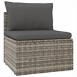 Afuera Living Contemporary 6 Piece Poly Rattan Garden Lounge Set in Gray