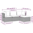 Afuera Living Contemporary 4 Piece Poly Rattan Garden Lounge Set in Gray
