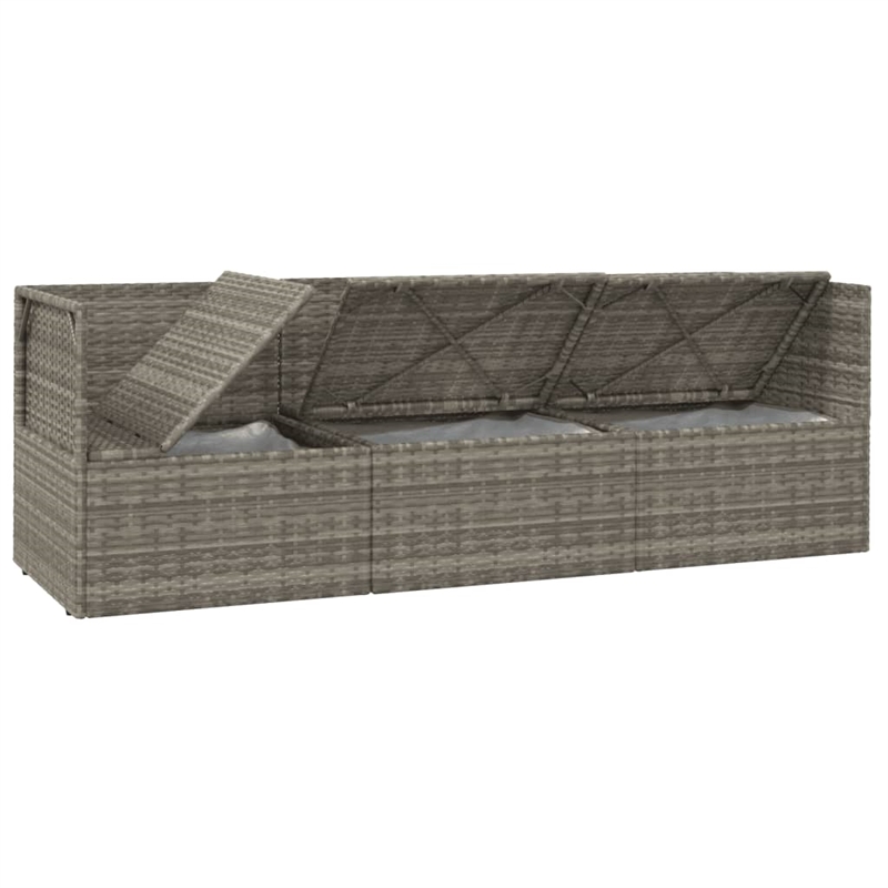 Afuera Living Contemporary 4 Piece Poly Rattan Garden Lounge Set in Gray