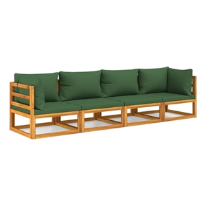 Afuera Living 4 Piece Solid Acacia Wood Garden Lounge Set in Green