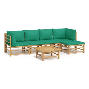 Afuera Living 6 Piece Bamboo Small Garden Lounge Set in Natural