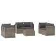 Afuera Living Contemporary 7 Piece Synthetic Poly Rattan Lounge Set