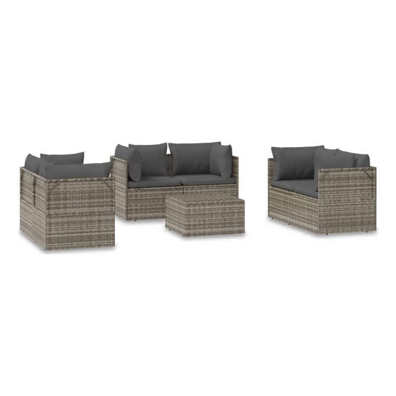Afuera Living Contemporary 7 Piece Synthetic Poly Rattan Lounge Set