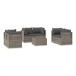 Afuera Living Contemporary 7 Piece Synthetic Poly Rattan Lounge Set