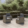Afuera Living Contemporary Synthetic Poly Rattan Sofa in Gray