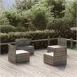 Afuera Living Contemporary Synthetic Poly Rattan Sofa in Gray