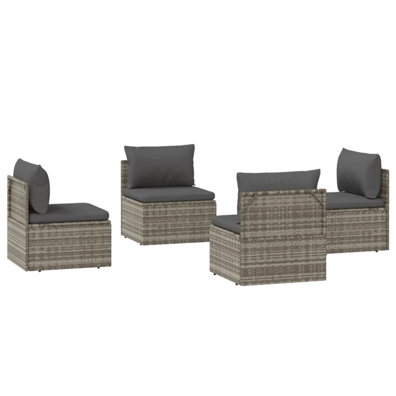 Afuera Living Contemporary Synthetic Poly Rattan Sofa in Gray