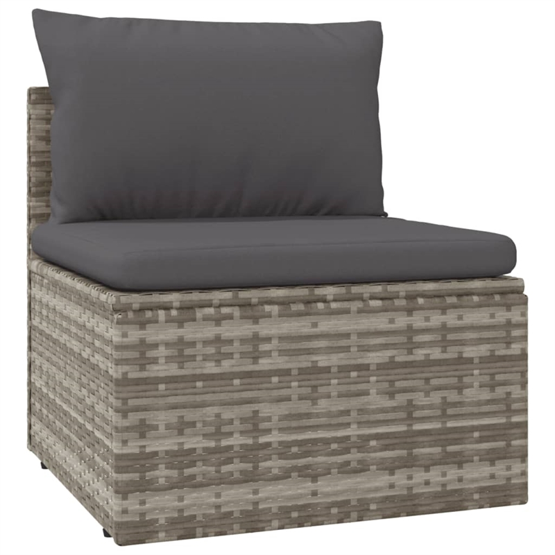 Afuera Living Contemporary Synthetic Poly Rattan Sofa in Gray