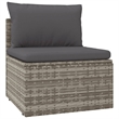 Afuera Living Contemporary Synthetic Poly Rattan Sofa in Gray