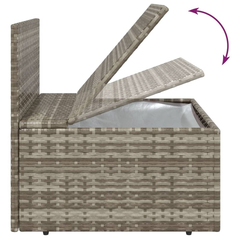 Afuera Living Contemporary Synthetic Poly Rattan Sofa in Gray