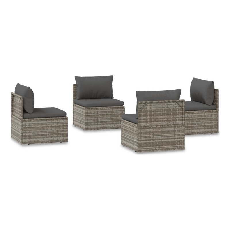 Afuera Living Contemporary Synthetic Poly Rattan Sofa in Gray