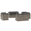 Afuera Living Contemporary Synthetic Poly Rattan 8 Piece  Sofa in Gray