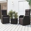 Afuera Living 3 Piece Poly Rattan Garden Lounge Set in Black