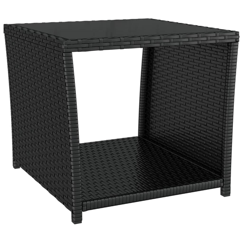 Afuera Living 3 Piece Poly Rattan Garden Lounge Set in Black