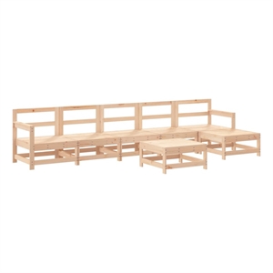 Afuera Living Contemporary Wood Large Garden Lounge Set in Natural