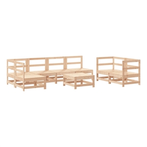 Afuera Living 8 Piece Wood Large Garden Lounge Set in Natural
