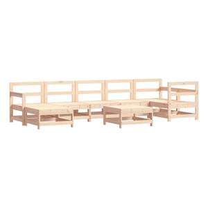 Afuera Living Contemporary 8 Piece Wood Garden Lounge Set in Natural