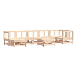 Afuera Living 8 Piece Wood Large Garden Lounge Set in Natural
