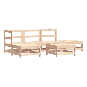 Afuera Living Contemporary 6 Piece Wood Garden Lounge Set in Natural