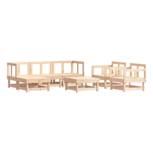 Afuera Living Contemporary 7 Piece Wood Garden Lounge Set in Natural