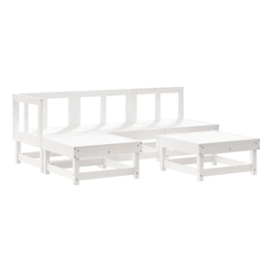 Afuera Living 5 Piece Wood Medium Garden Lounge Set in White