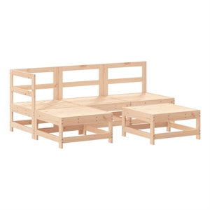 Afuera Living 5 Piece Wood Large Garden Lounge Set in Natural