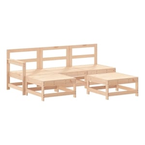 Afuera Living 5 Piece Wood Large Garden Lounge Set in Natural