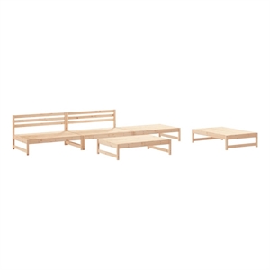 Afuera Living 5 Piece Wood Large Garden Lounge Set in Natural