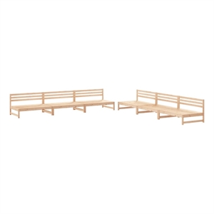 Afuera Living Contemporary Wood Garden Lounge Set in Natural
