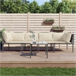 Afuera Living 5 Piece Poly Rattan Garden Lounge Set in Gray/Beige