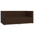 Afuera Living Contemporary Synthetic Poly Rattan Sofa in Green/Brown