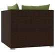 Afuera Living Contemporary Synthetic Poly Rattan Sofa in Green/Brown