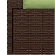 Afuera Living Contemporary Synthetic Poly Rattan Sofa in Green/Brown
