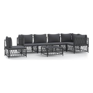 Afuera Living 7 Piece Steel Garden Lounge Set in Gray/Anthracite