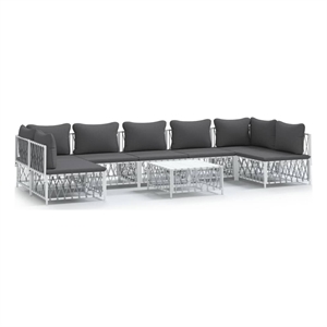 Afuera Living Contemporary Metal Powder-Coated Steel Garden Lounge Set in White