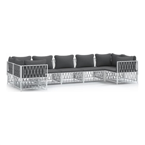 Afuera Living Contemporary 7 Piece Steel Garden Lounge Set in White
