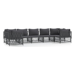 Afuera Living 7 Piece Steel Garden Lounge Set in Gray/Anthracite
