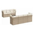 Afuera Living Contemporary Synthetic Poly Rattan 8 Piece  Sofa Set in Beige