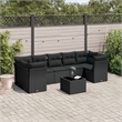 Afuera Living Contemporary 8 Piece Poly Rattan Sofa Set in Black