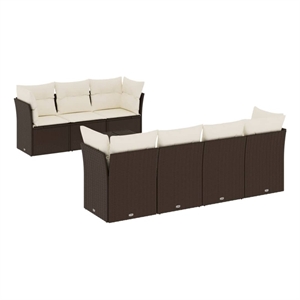 Afuera Living Contemporary 8 Piece Poly Rattan Patio Sofa Set