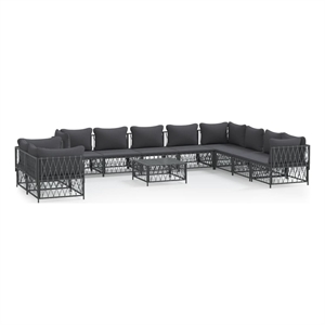 Afuera Living 11 Piece Steel Garden Lounge Set in Anthracite