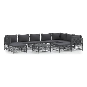 Afuera Living 10 Piece Steel Garden Lounge Set in Anthracite