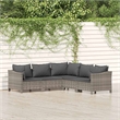 Afuera Living 5 Piece Poly Rattan Large Garden Lounge Set in Gray
