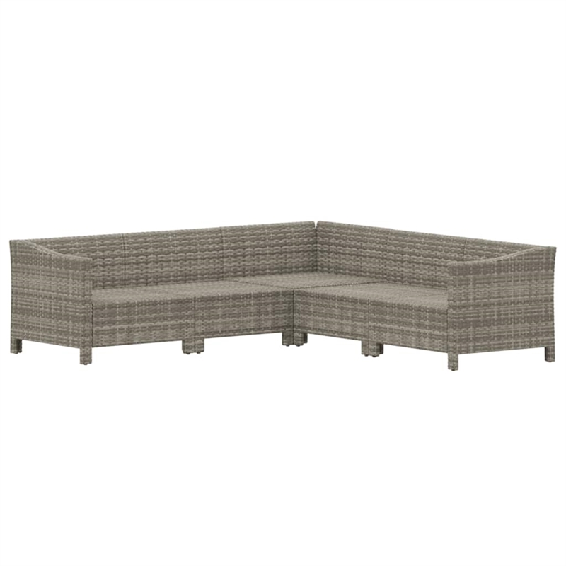 Afuera Living 5 Piece Poly Rattan Large Garden Lounge Set in Gray