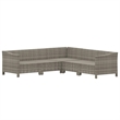 Afuera Living 5 Piece Poly Rattan Large Garden Lounge Set in Gray