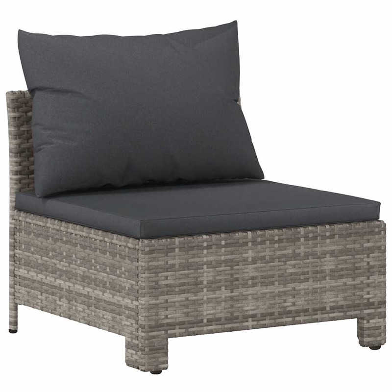 Afuera Living 5 Piece Poly Rattan Large Garden Lounge Set in Gray